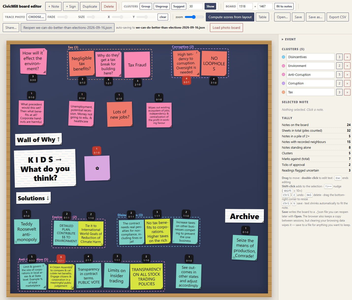 The board editor