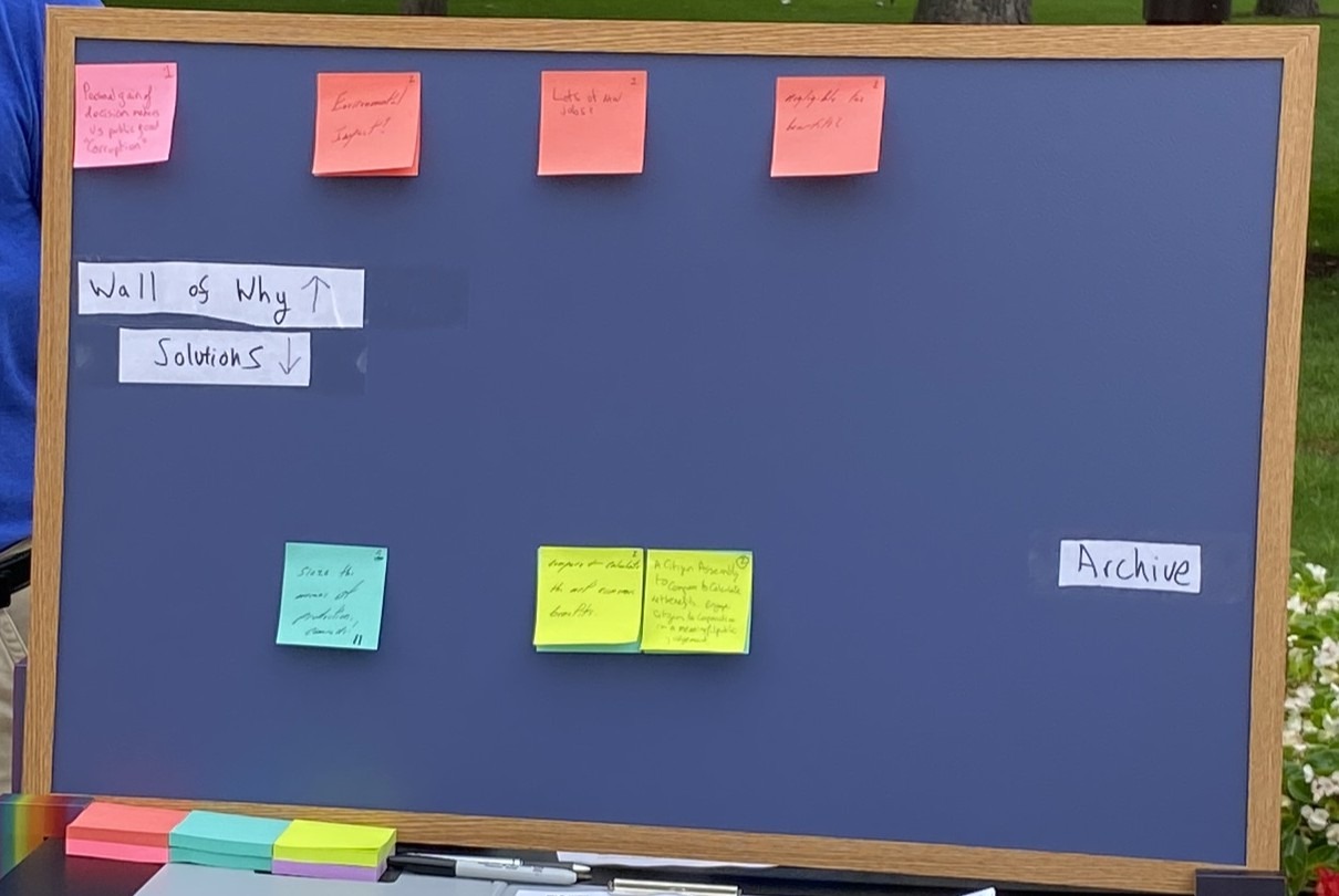 The board near the start of the day at 10 am