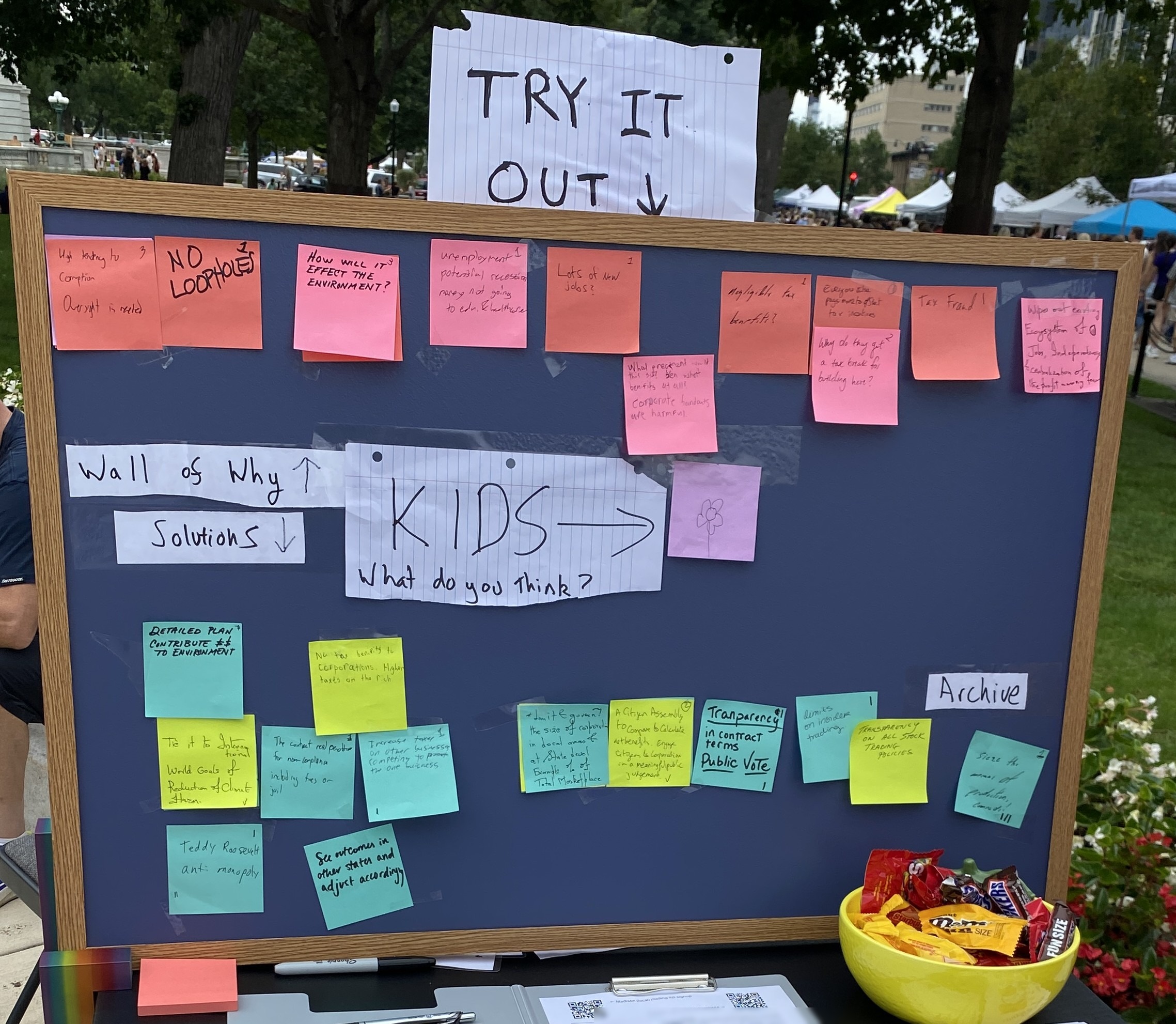 The board later in the day at 1 pm